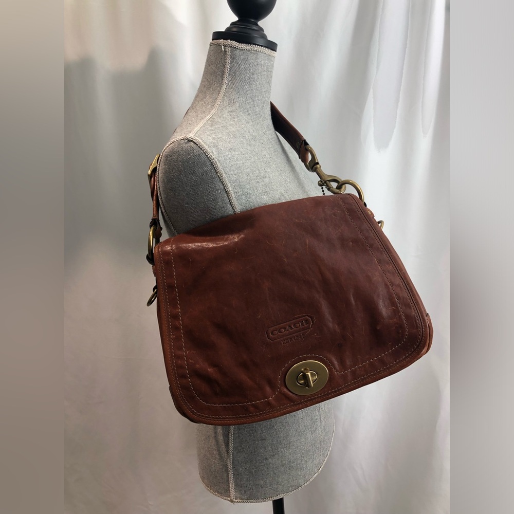 Coach Rich Brown Leather Crossbody Bag